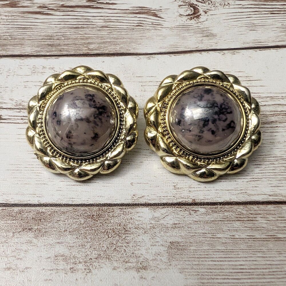 Vintage Clip On Earrings - Fancy & Unusual Statement Earrings 1 & 3/8"